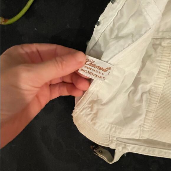 Vintage 1930s Charmode Cotton Top Bra Size 38C White - Picture 9 of 10